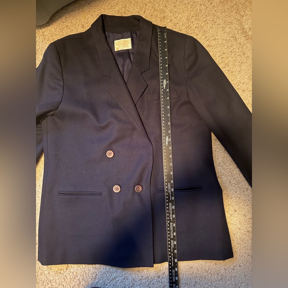 Pendleton Wool Double Breasted Blazer Sz 16 Navy - image 8